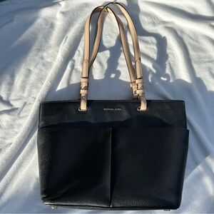 Michael Kors Black and Tan Tote Bag